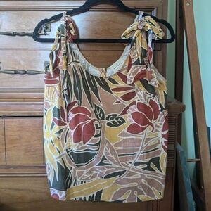 Sezane Floral Tie Tank Top